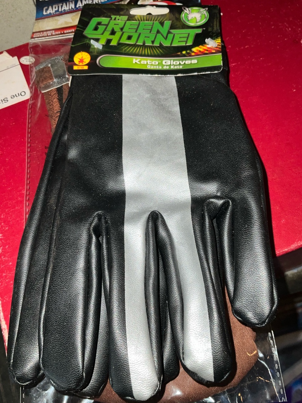Official Kato Black Gloves Silver Stripe Men’s NEW HARD TO FIND faux leather 14+